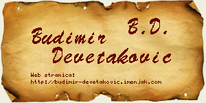 Budimir Devetaković vizit kartica